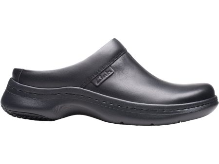 Women s Clarks Pro Clog Black Leather on Sale