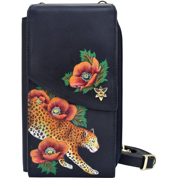 Anuschka Crossbody Phone Case Enigmatic Leopard Leather For Discount