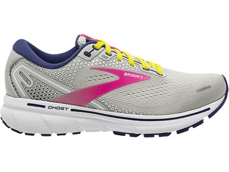 Women s Brooks Ghost 14 Grey Pink Sulphur Spring Mesh Cheap