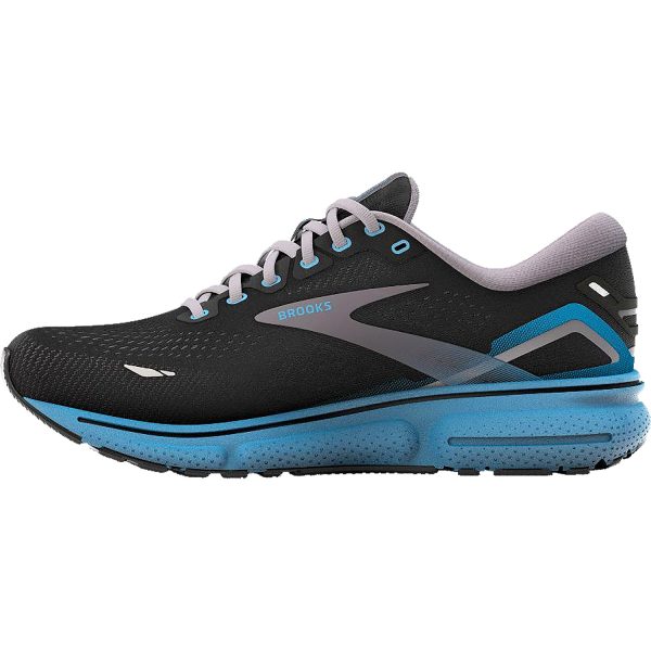 Men s Brooks Ghost 15 Black Blackened Pearl Blue Mesh Online Sale