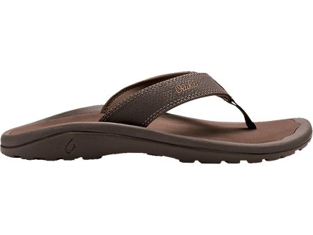 Men s OluKai Ohana Dark Java Ray Synthetic Leather Online Sale