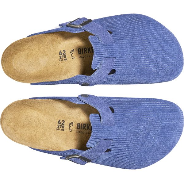 Unisex Birkenstock Boston Indigo Corduroy Embossed Suede Cheap