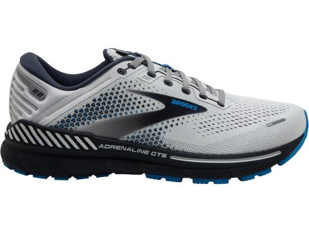 Men s Brooks Adrenaline GTS 22 Oyster India Ink Blue Mesh Supply