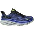 Women s Hoka Clifton 9 Black Stellar Blue Mesh Hot on Sale