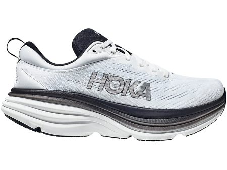 Men s Hoka Bondi 8 White Black Mesh For Sale