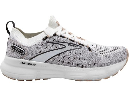 Women s Brooks Glycerin Stealthfit 20 White Black Cream Mesh Online now