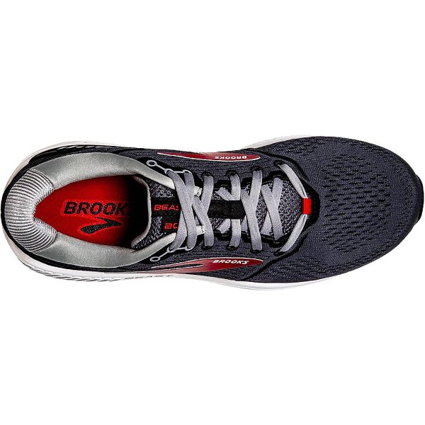 Men s Brooks Beast 20 Blackened Pearl Black Red Mesh Hot on Sale