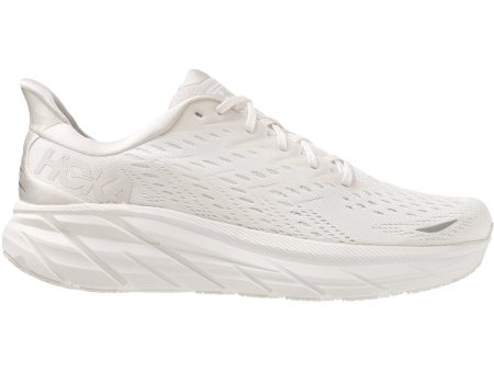 Men s Hoka Clifton 8 White White Mesh Online now