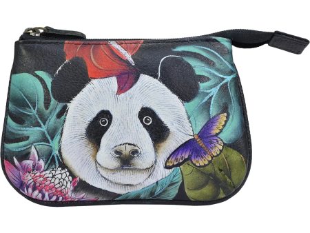 Anuschka Medium Zip Pouch Happy Panda Leather Online Hot Sale