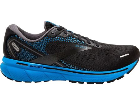 Men s Brooks Ghost 14 Black Blackened Pearl Blue Mesh For Cheap