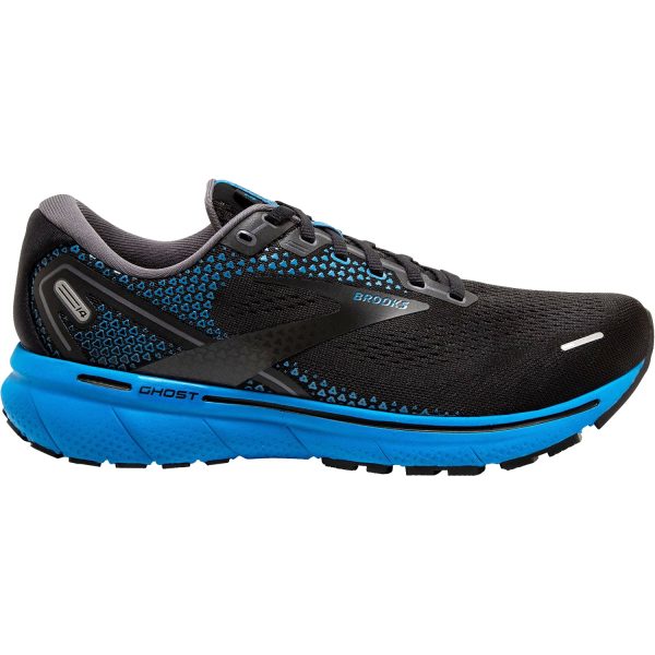 Men s Brooks Ghost 14 Black Blackened Pearl Blue Mesh For Cheap