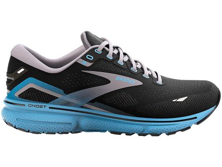 Men s Brooks Ghost 15 Black Blackened Pearl Blue Mesh Online Sale