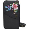 Anuschka Crossbody Phone Case Hummingbird Black Leather Sale