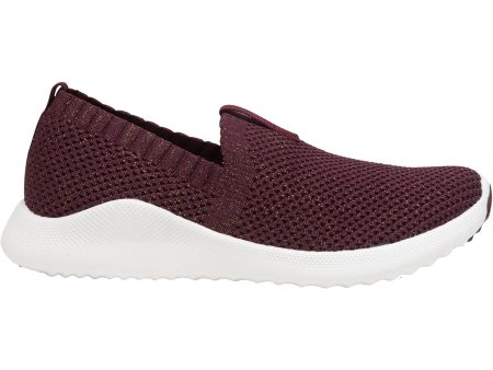 Women s Aetrex Angie Burgundy Knit Fabric Online Hot Sale