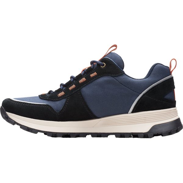 Men s Clarks ATL Trek Walk Navy Combi Leather Textile For Cheap