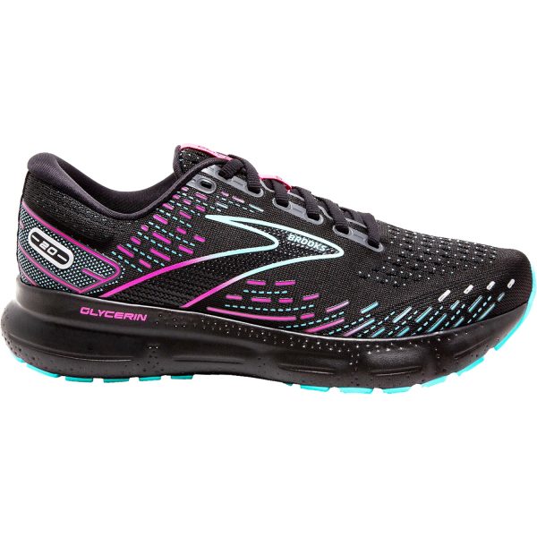 Women s Brooks Glycerin 20 Black Blue Light Pink Mesh Fashion