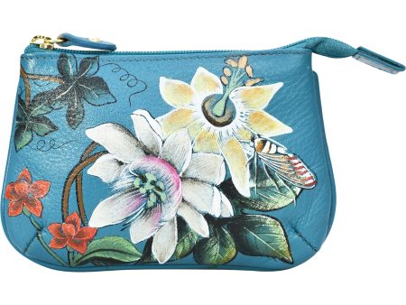 Anuschka Medium Zip Pouch Royal Garden Leather Fashion