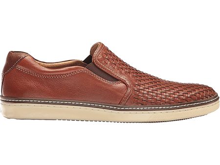 Men s Johnston & Murphy McGuffey Woven Slip-On Tan Full Grain Leather Online Hot Sale