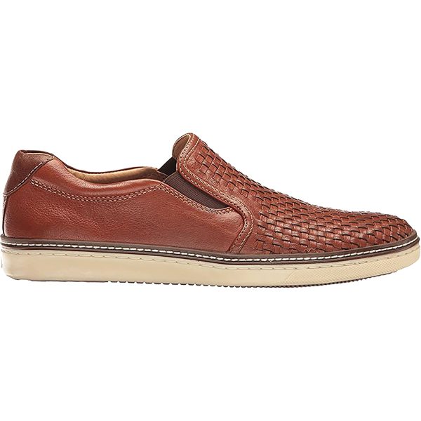 Men s Johnston & Murphy McGuffey Woven Slip-On Tan Full Grain Leather Online Hot Sale