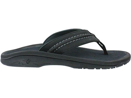 Men s OluKai Hokua Black Dark Shadow Synthetic For Discount