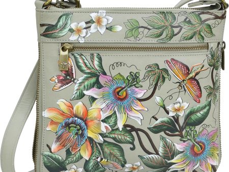 Anuschka Expandable Travel Crossbody Floral Passion Leather Cheap