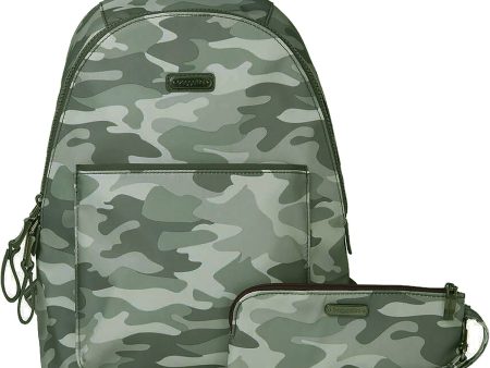 Baggallini Central Park Backpack Olive Camo Nylon Cheap