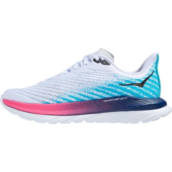 Women s Hoka Mach 5 White Scuba Blue Mesh Online Hot Sale