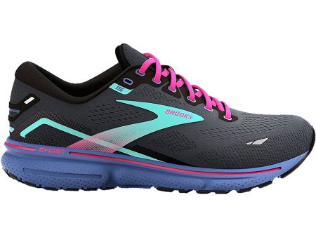 Women s Brooks Ghost 15 Black Blue Aruba Mesh Fashion