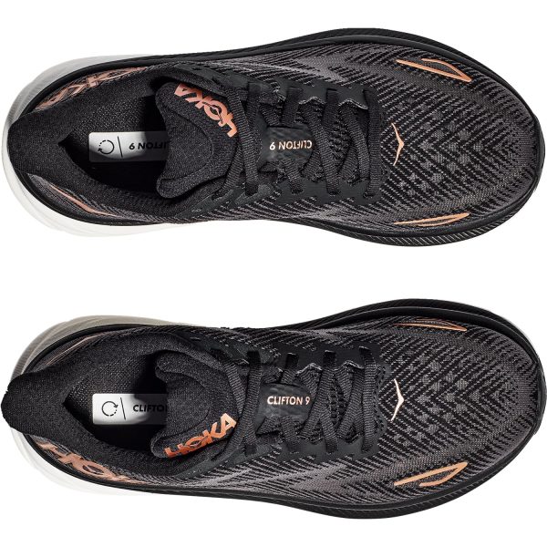 Women s Hoka Clifton 9 Black Copper Mesh Online Sale