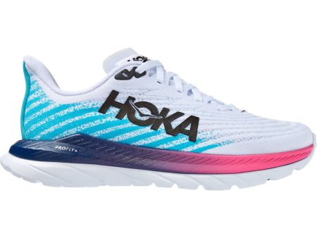 Women s Hoka Mach 5 White Scuba Blue Mesh Online Hot Sale