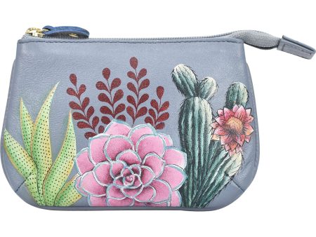 Anuschka Medium Zip Pouch Desert Garden Leather Supply