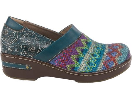 Women s L Artiste by Spring Step Zagabank Teal Multi Leather Hot on Sale