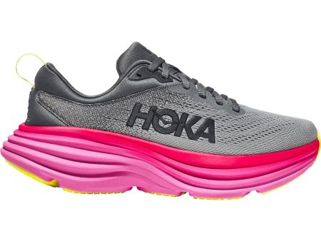 Women s Hoka Bondi 8 Castlerock Strawberry Mesh Hot on Sale