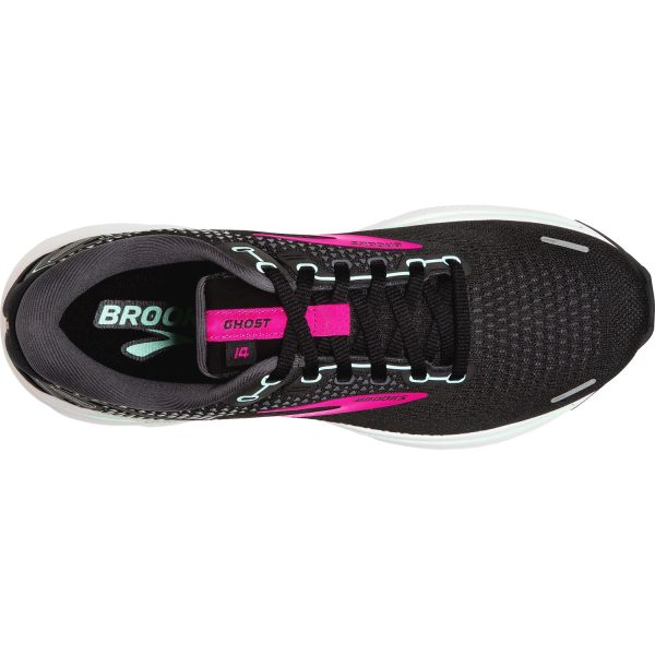 Women s Brooks Ghost 14 Black Pink Yucca Mesh Hot on Sale