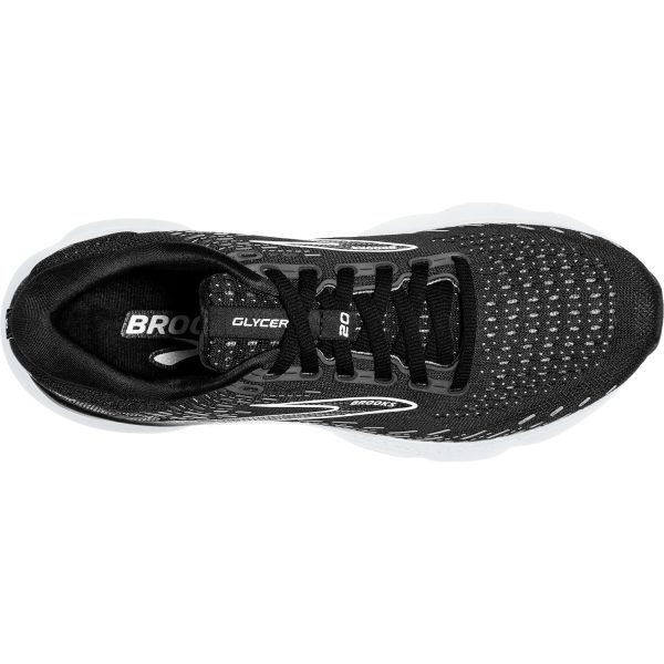 Women s Brooks Glycerin 20 Black White Alloy Mesh Online Sale