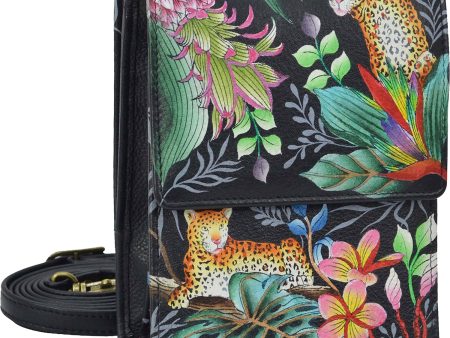 Anuschka Triple Compartment Crossbody Organizer Jungle Queen Leather Online now