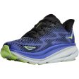 Women s Hoka Clifton 9 Black Stellar Blue Mesh Hot on Sale