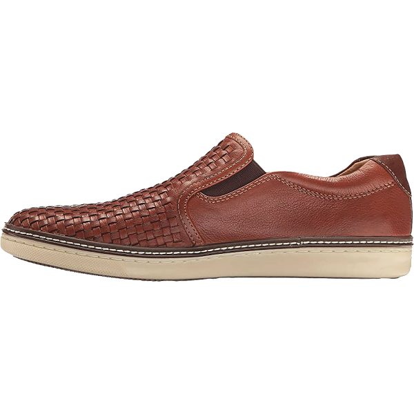 Men s Johnston & Murphy McGuffey Woven Slip-On Tan Full Grain Leather Online Hot Sale