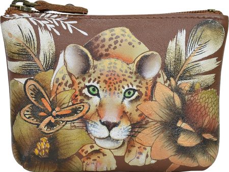 Anuschka Coin Pouch Cleopatra s Leopard Tan Leather Discount