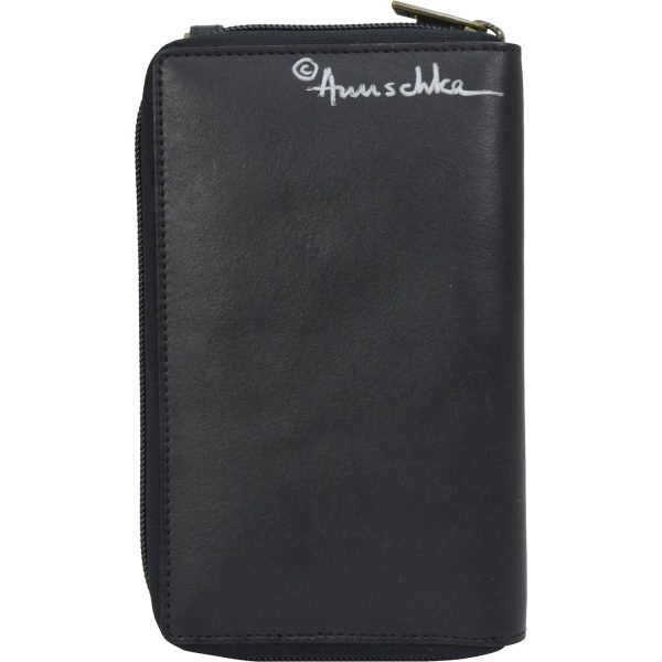 Anuschka Crossbody Phone Case Hummingbird Black Leather Sale