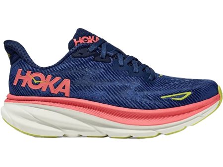 Women s Hoka Clifton 9 Evening Sky Coral Mesh For Sale