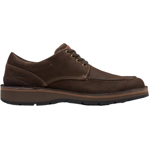 Men s Clarks Gravelle Low Dark Brown Nubuck Online now