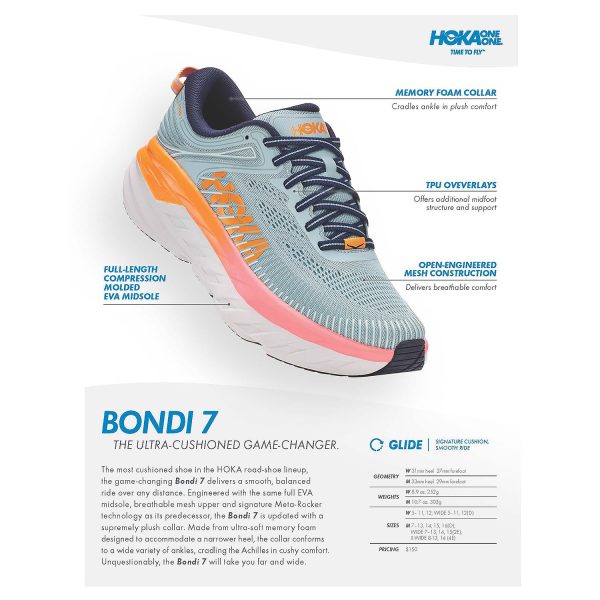 Men s Hoka Bondi 7 Blue Graphite Butterfly Mesh Online