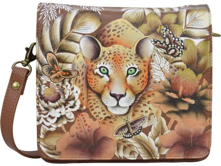 Anuschka Small Messenger Cleopatra s Leopard Tan Leather Online now