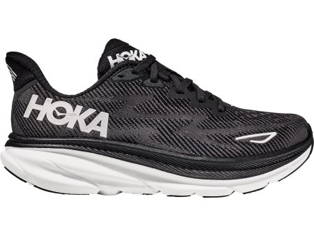 Men s Hoka Clifton 9 Black White Mesh Fashion