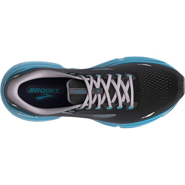 Men s Brooks Ghost 15 Black Blackened Pearl Blue Mesh Online Sale