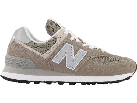 Women s New Balance WL574EVG Grey White Suede For Sale