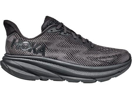 Men s Hoka Clifton 9 Black Black Mesh For Discount