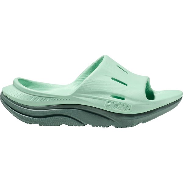 Unisex Hoka Ora Recovery Slide 3 Mint Green Trellis EVA Sale