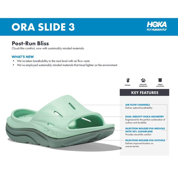 Unisex Hoka Ora Recovery Slide 3 Bellwether Blue Red EVA For Discount